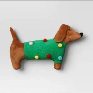 2 Dachshund Christmas pillows